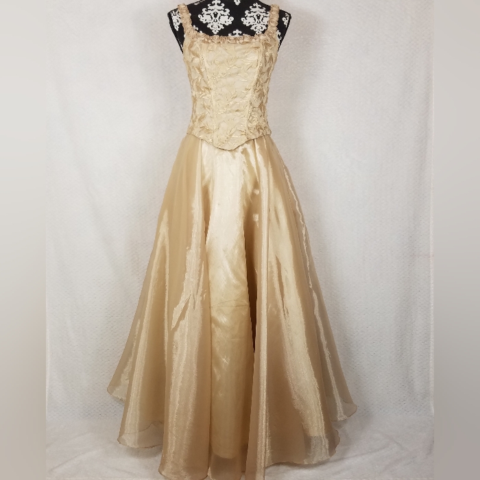 Vintage Aspeed Usa Corset Prom,Ball Gown,Party,Special Occasion Tan Glam Dress